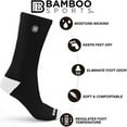 thumbnail image 2 of Bamboo Sports Premium Bamboo Crew Men’s Work Socks Moisture Wicking, Odor Eliminating Mens Size 6-8 Black 3 Pack, 2 of 7