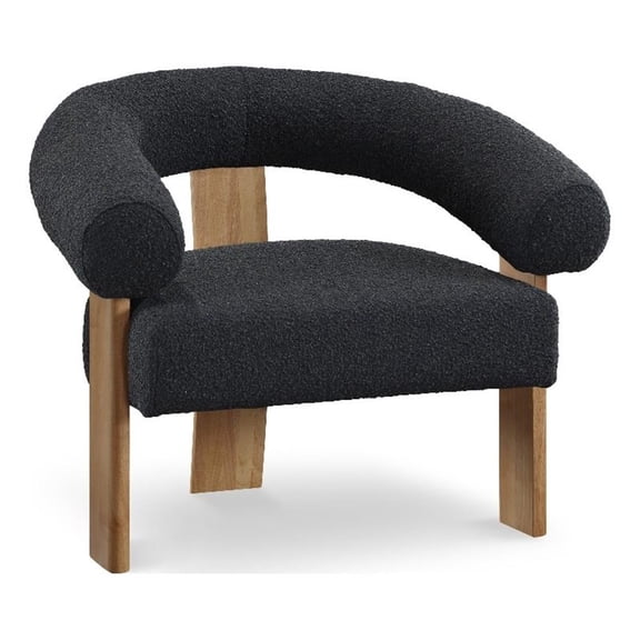Meridian Furniture Winston Black Boucle Fabric Accent Chair