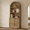 Brown Oak, variant on SICOTAS 81" Tall Arched Kitchen Pantry Storage Cabinet with Doors & Adjustable Shelves, Oversized 5-Tier Farmhouse Cupboard with Cable Management for Dining Room, Living Room, Brown Oak