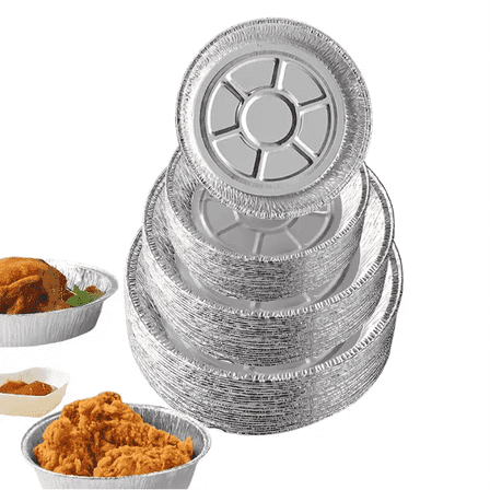 Bosphora Heavy-Duty 7" Aluminum Foil Pans, None, 7 in x 7 in x 7 in, Silver, 125 Count