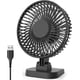 thumbnail image 1 of Small USB Desk Fan, Quiet Fan for Home Office, 3 Settings, Super Airflow, Low Noise, 40 Tilt, 1.1m Cord, USB Plug (Black White), 1 of 5