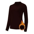thumbnail image 6 of Loopsun Womens Thermal Tops, Thermal Shirt for Women, Womens Solid Color Casual Elastic Undershirt Warm Top Long Sleeve Turtleneck Blouse Wine M, 6 of 6