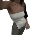 thumbnail image 2 of Top sin mangas para mujer NikouMX Bandeau con dobladillo dividido diseño fácil de usar, 2 of 5