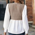 thumbnail image 6 of White Tops for Women Womens Tunic Tops Fashion Sleeve Round Neck Casual Stitching Tops Blouse, 6 of 6