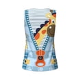 thumbnail image 5 of Picia Giraffe Come Out From Zipper Pattern Women's Workout Tank Top,Breathable Activewear,Slim Fit Athletic Top,Versatile Workout Moisture-wicking top-Small, 5 of 9