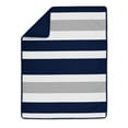 thumbnail image 3 of Stripe Navy and Gray 4 Piece Microfiber Crib Bedding Set by Sweet Jojo Designs, 3 of 6