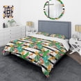 thumbnail image 3 of Designart 'Retro Tropical Leaves II' Mid-Century Modern Duvet Cover Set, 3 of 4