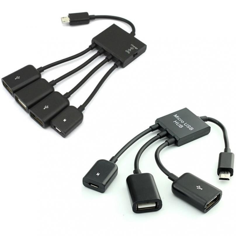 3/4 Port Micro USB Charging OTG Hub Cable for Smartphone Android Tablet -