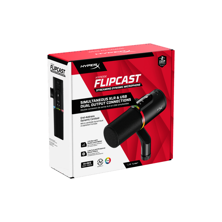 HyperX FlipCast - USB/XLR Dynamic Microphone (Black) - Walmart.com