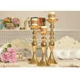 thumbnail image 2 of Guardoinrt Modern Metal Candle Tea Light Holder with Long Stand Decorative Flower Vase Gold L 1Set, 2 of 6