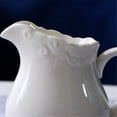 thumbnail image 2 of White Embossed Milk Pitcher 200ml Ceramic Sauce Pot Gravy Boat For Kitchen, Restaurant, Hotel, 2 of 6
