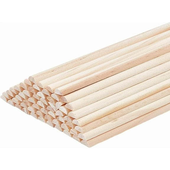 Wood 50Pcs 5.9 Inch Wooden Dowel Rods Half Round Split Wood Dowels Sticks Half Round Strips Unfinished Wooden Rods Arch Dowel Rods for DIY Crafts Braiding Tapestry Home Decor Wood