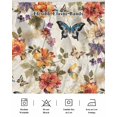 thumbnail image 5 of Spring Floral Wrap Around Bed Skirts for King Bed 18" Drop,Bed Skirt with Adjustable Elastic Belt Dust Ruffle Bed Valance for Bedroom Hotel Luxury Colorful Vintage Botanical Butterfly Bed Frame Cover, 5 of 7