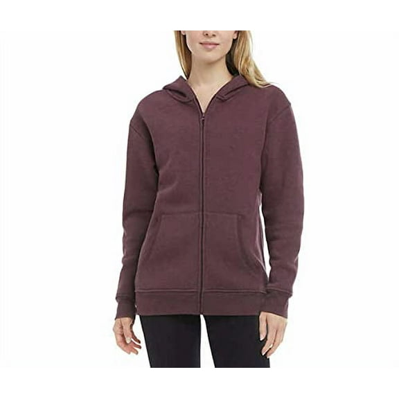 Danskin Women's Ultra Cozy Fleece Full Zip Hooded Jacket (Nocturne Heather, Small)