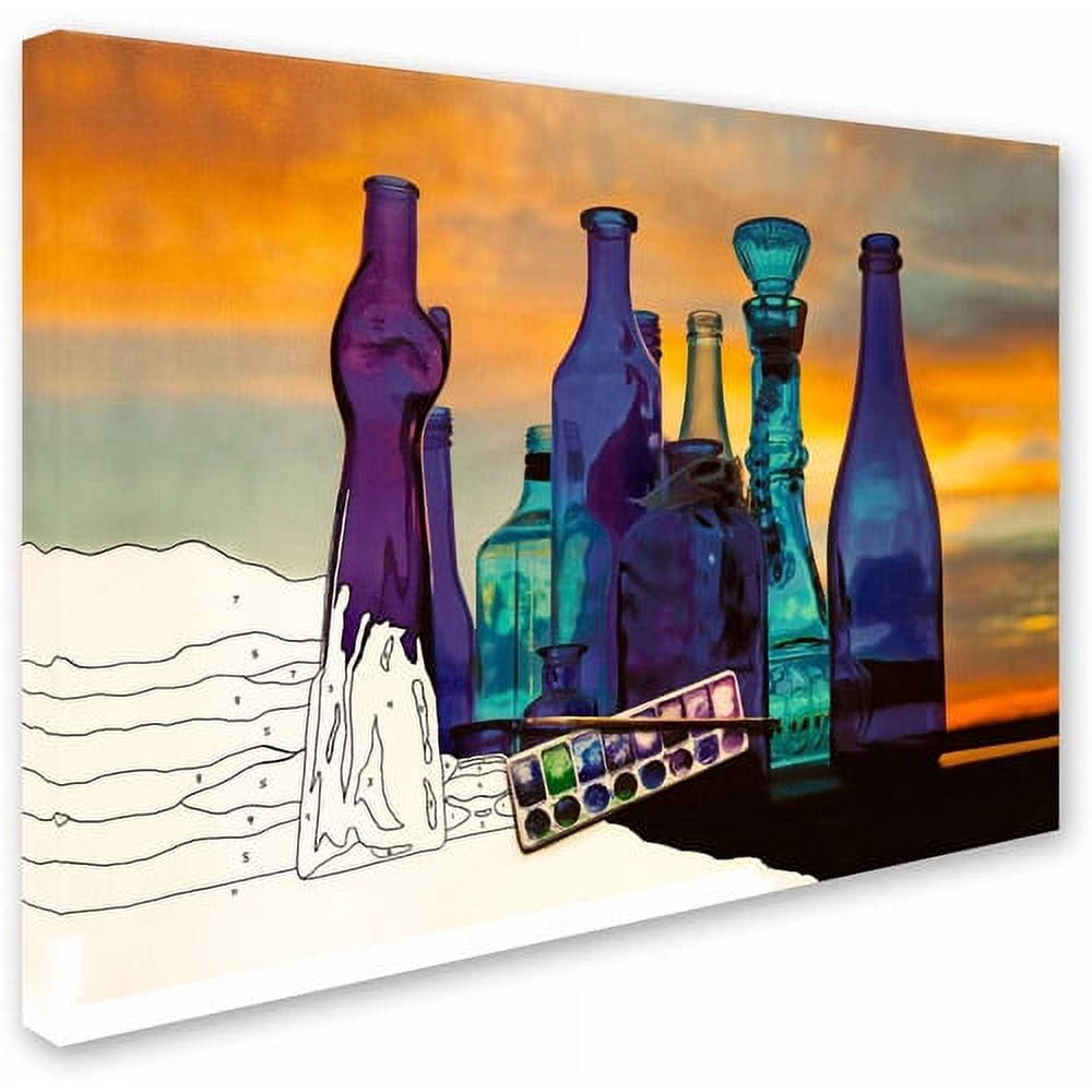 Trademark Fine Art "Blue Sunset By Numbers" Canvas Art by Roderick Stevens