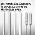 thumbnail image 4 of 4 Pack of Glass Drinking Straw with Cleaning Brush - Reusable, Straight, Healthy, Eco Friendly, BPA Free, Very Sturdy - Ideal for Milkshakes, Smoothies and more - 20cm, 4 of 4