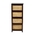 thumbnail image 6 of OSP Home Furnishings Seabrook Four-Tier Storage Unit With Espresso Finish and Natural Baskets, 6 of 6