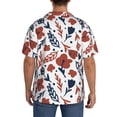 thumbnail image 7 of Goofa Red Blue Leaves Printed Men's Casual Short-sleeved Shirt,Lightweight Breathable Button-down,Summer Casual men's top,Versatile Fashion shirt-Large, 7 of 7