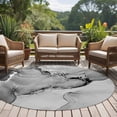 thumbnail image 4 of Gray Abstract 8FT Round Area Rugs for Living Room Silver Marble Ripples Clouds Luxury Fluid Art Ultra-Thin Non-Slip Round Rugs Machine Washable Low Pile Circle Carpet for Bedroom Kitchen Nursery, 4 of 9