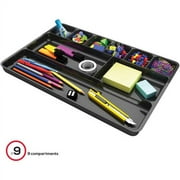Deflecto Sustainable Office Drawer Organizer 1 Height x 14 Width x 9 Depth - Recycled - Black - 1Each