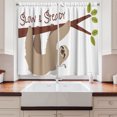 thumbnail image 2 of Ambesonne Sloth Kitchen Curtains, Cartoon Wildlife Mammal, 55"x39", Tan Chestnut Brown, 2 of 3
