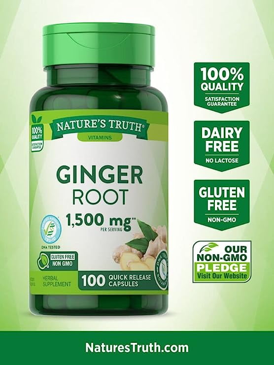 Nature's Truth Vitamins Ginger Root 550mg Herbal Supplement, 100 ct, 5-Pack