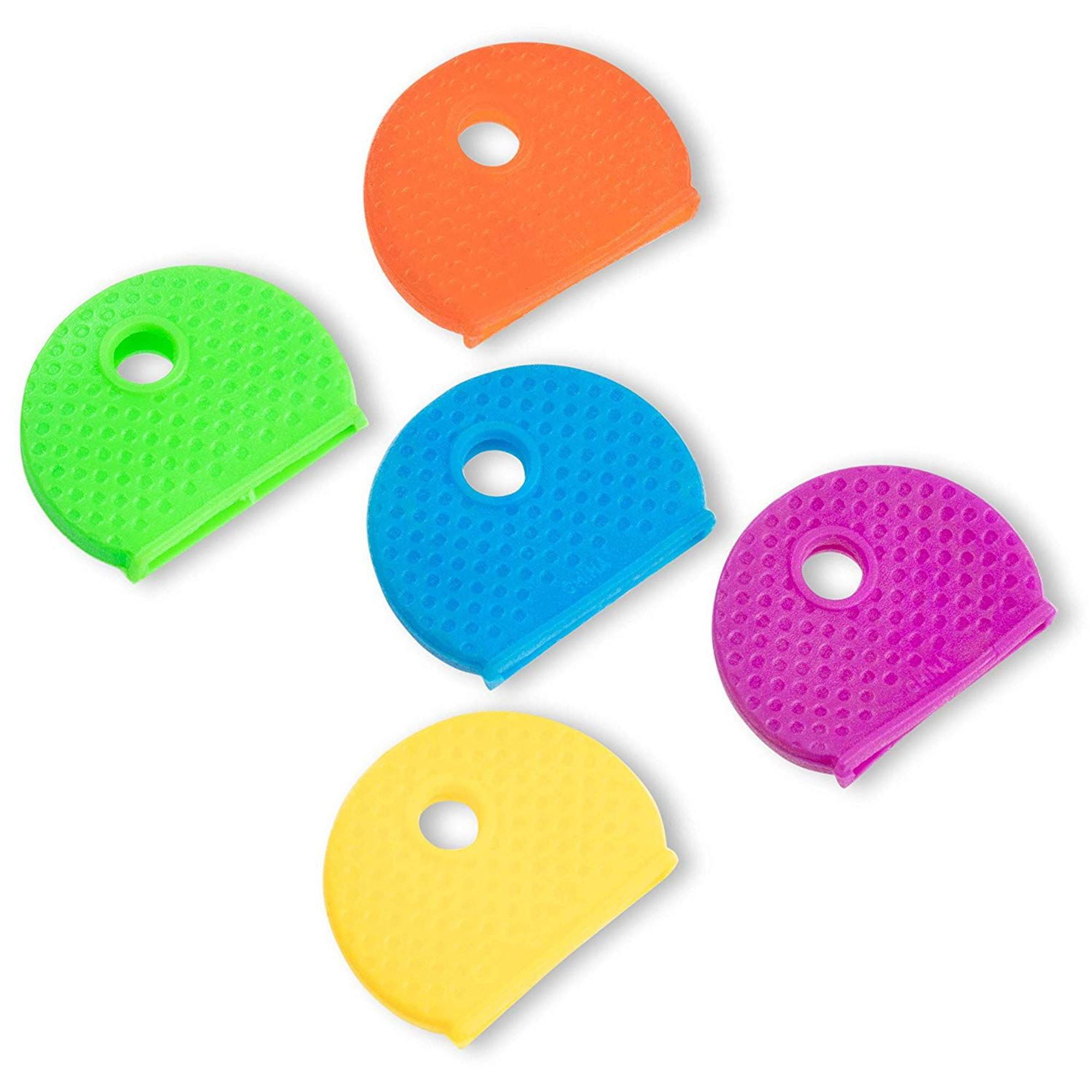textured 24pcs Key Cap Covers Colour Code Keys Organise Keyring MIXED BAG of 