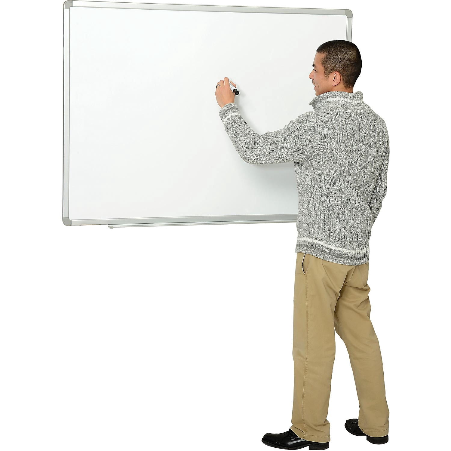 36"W x 24"H Porcelain Dry Erase White Board, Aluminum Frame
