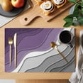 thumbnail image 2 of Purple Grey Modern Geometric Placemats Set of 6 Abstract Beach Place Mats Table Mats Kitchen Dining Home Outdoor Party Table Decoration, 2 of 9