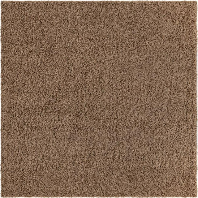 Unique Loom 3126243 8 Pi 2 Po x 8 Pi 2 Po Tapis Carré Shag Solide&44; Cacao