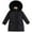 Black, variant on newwalpole Girls' Winter Warm Coat Fleece Lined Long Jacket with Furry Hood Purple for Size 5-6 Years
