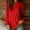 Red, variant on Women's V-Neck Long Sleeve Blouse with Elastic Cuffs, Solid Color Relaxed Fit Tunic, Simple Casual Top for Fall & Daily Wear Blue S