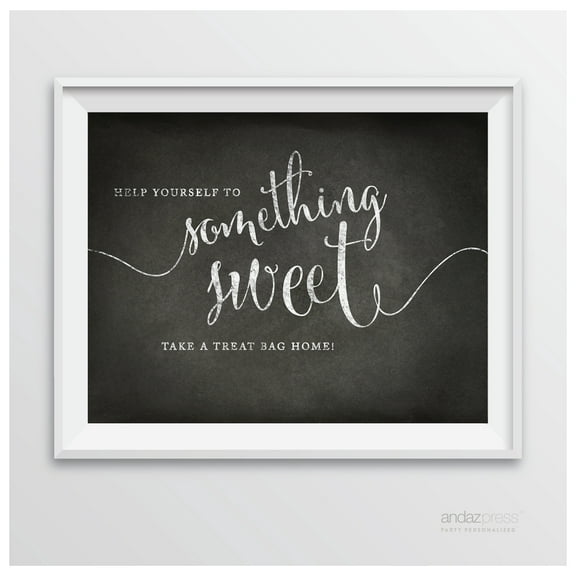 Take A Treat Bag Home Vintage Chalkboard Wedding Party Signs