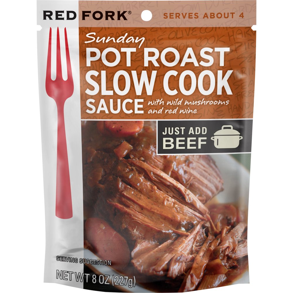 Red Fork Sunday Pot Roast Slow Cook Sauce with Porcini Mushroom and Red