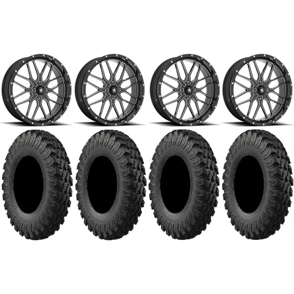 MSA Portal 22" Wheels Milled 35" MotoRally Tires Can-Am Maverick X3 / Honda Pioneer 1000 / Talon
