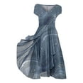 thumbnail image 2 of NECHOLOGY Summer Dresses Casual Short Size Round Plus Long Stitching Formal Dress Ball Gown White Dresses For Women Red L, 2 of 5
