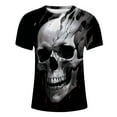thumbnail image 3 of Mens Plus Size Tshirts Gothic Grunge Skeleton Print Short Sleeves Crew Neck Graphic Tees Streetwear Athletic Sport T-Shirt, 3 of 3