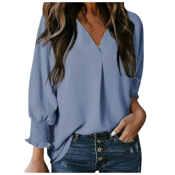 Vestido camisero holgado informal con cuello en V y mangas cortas para mujer - Mangas largas, estampado floral, mezcla de poliéster - Estilo para todas las estaciones