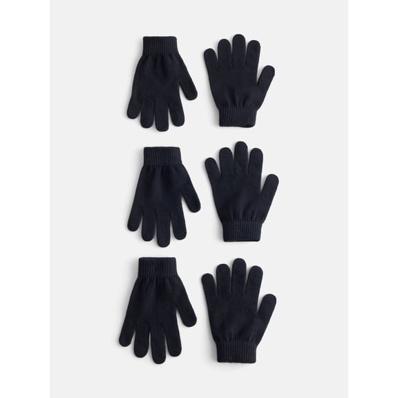 Wonder Nation Boys Knit Gloves, 3 Pack