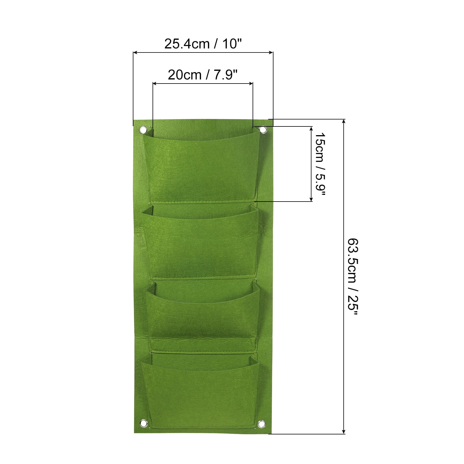 Uxcell 4 Pockets Vertical Hanging Grow Bags Wall Hanging Planter Bags Green 2 Pcs