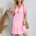 thumbnail image 2 of TaTaai Women's Spring Summer Pocket Dress Long Sleeve Linen Round Neck Loose Casual Long Maxi Dress for Daily Home Beach Vacation Outfits Gift, 2 of 9