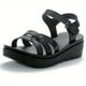 thumbnail image 1 of Elegantes sandalias de cuña con tiras cruzadas para mujer - Zapatos abiertos con velcro para comodidad antideslizante al aire libre, 1 of 3
