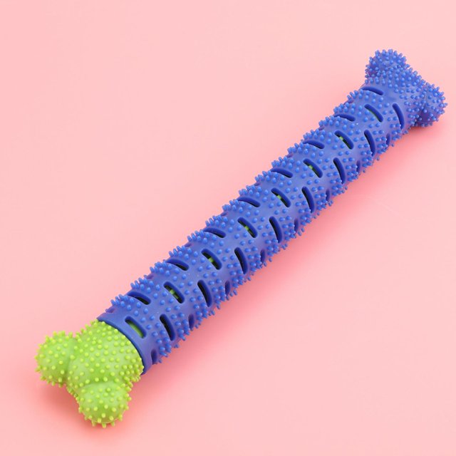 Palo de limpieza de dientes de perro, palo Molar de silicona azul y verde para mascotas, palo de cepillado para perros elaborado por expertos Jadeshay A
