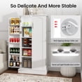 thumbnail image 3 of 50"H Kitchen Pantry Storage Cabinets, Food Cabinets Buffet Cupboards with 2 Doors and Shelves Adjustable for Small Space in Dinning Room, Living Room, Pure White, 3 of 7