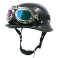 thumbnail image 1 of Riwesomey Casco de moto ABS, cúpula protectora de repuesto con estilo Vintage, 4 estaciones, cascos para hombres y mujeres, accesorios para la Gafas de moto Negro brillante Tipo 2 L, 1 of 6