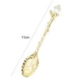 thumbnail image 6 of JANGSLNG Coffee Spoon Vintage Engraved Flower Pattern Faux Crystal Top Long Handle Food Grade Tableware Zinc Alloy Ice Cream Dessert Scoop Scooper Kitchen Supplies, 6 of 7