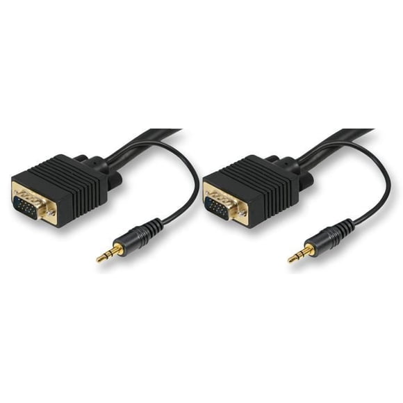 PRO SIGNAL - VGA & 3.5mm Stereo Jack Male to Male Lead Black 1m