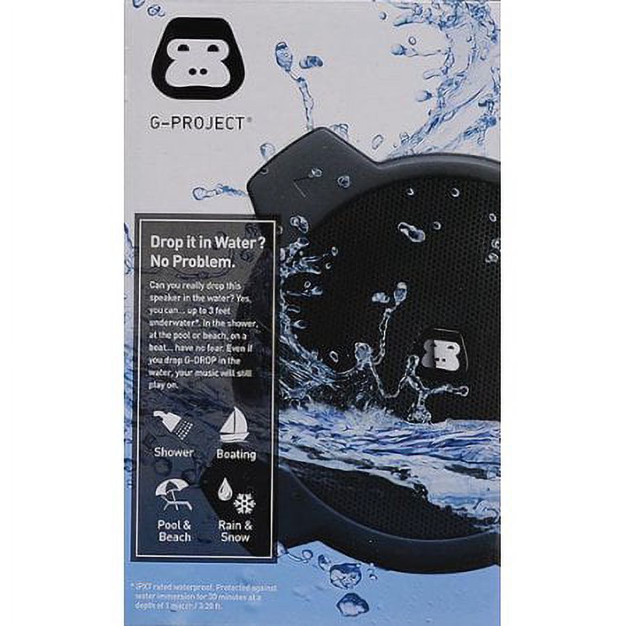 G-Project G-DROP Wireless Waterproof Portable Speaker, Black - image 2 of 3