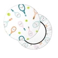 thumbnail image 2 of Qekee Cute Tennis Rackets Print Velvet Round Bar Stool Seat Cover, Soft Foam Cushioned Protector with Non-Slip Backing for Kitchen, Office & Restaurant Chairs-12 inch, 2 of 7