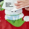 thumbnail image 4 of Christmas Red Swirling Snowman Print 60 x 102 inch Rectangle Vinyl Flannel Backed Dining Tablecloth, 4 of 5